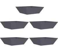 vidaXL Jardinières pour plantes, lot de 5, anthracite, 50 x 50 x 15 cm