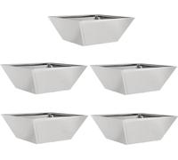 vidaXL Pot de jardin 5 pcs argent 40 x 40 x 15 cm acier inoxydable