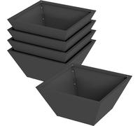 vidaXL Pot de jardin 5 pcs noir 35 x 35 x 15 cm