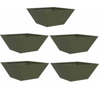 vidaXL Jardinières pour plantes, lot de 5, vert olive, 35 x 35 x 15 cm