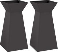 vidaXL Planteur en colonne 2 pcs noir 35 x 35 x 73 cm