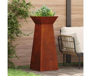 vidaXL Jardinières sur pied, lot de 2, aspect rouille, 40 x 40 x 100 cm
