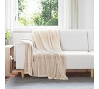 vidaXL Jeté Beige 130 x 150 cm Toison