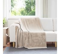 vidaXL Jeté Beige 150 x 200 cm Toison