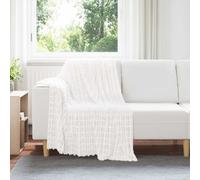 vidaXL Jeté Blanc 150 x 130 cm Toison