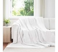 vidaXL Jeté Blanc 240 x 270 cm Toison