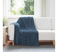 vidaXL Jeté Bleu marine 150 x 130 cm Toison
