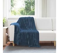 vidaXL Jeté Bleu marine 150 x 130 cm Toison
