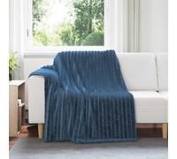 vidaXL Jeté Bleu marine 200 x 150 cm Toison
