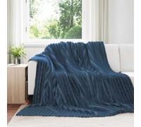 vidaXL Jeté Bleu marine 240 x 220 cm Toison