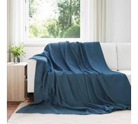 vidaXL Jeté Bleu marine 270 x 240 cm Toison