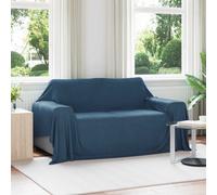 vidaXL Jeté Bleu marine 280 x 210 cm Toison
