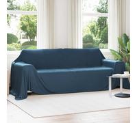 vidaXL Jeté Bleu marine 350 x 270 cm Toison