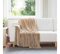 vidaXL Jeté Camel 130 x 150 cm Toison
