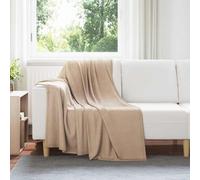 vidaXL Jeté Camel 170 x 130 cm Toison
