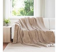 vidaXL Jeté Camel 220 x 240 cm Toison