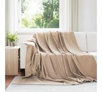 vidaXL Jeté Camel 240 x 220 cm Toison