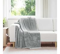 vidaXL Jeté Gris 130 x 150 cm Toison