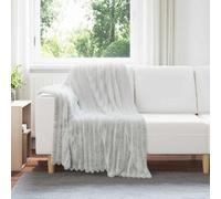 vidaXL Jeté Gris 150 x 130 cm Toison