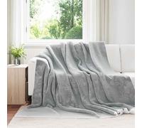 vidaXL Jeté Gris 240 x 270 cm Toison
