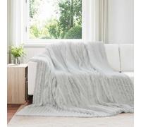 vidaXL Jeté Gris 270 x 240 cm Toison