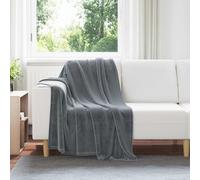 Vidaxl Jeté Gris Foncé 130 X 150 Cm Toison