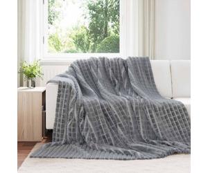 Vidaxl Jeté Gris Foncé 270 X 240 Cm Toison