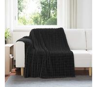 vidaXL Jeté Noir 200 x 150 cm Toison