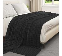 vidaXL Jeté Noir 270 x 240 cm Toison