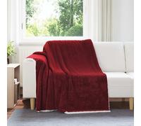 Vidaxl Jeté Rouge Bordeaux 150 X 200 Cm Toison