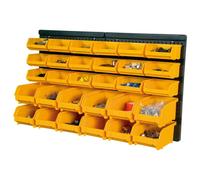 vidaXL Jeu de 32 bacs à bec jaune et noir