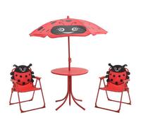 vidaXL Jeu de bistro avec parasol pour enfants 3 pcs Rouge 41842