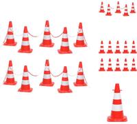 vidaXL Jeu de cônes de signalisation avec 10 m de chaîne rouge et blanc - Panneaux de signalisation