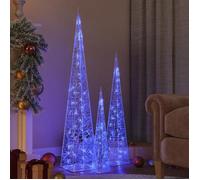 vidaXL Jeu de cônes lumineux à LED - Acrylique - Bleu