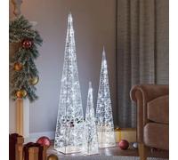 vidaXL Jeu de cônes lumineux LED 60/90/120 cm - Blanc froid