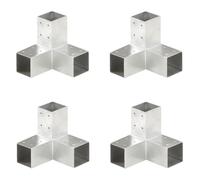 vidaXL Jeu de Connecteurs de Poteau, 4 Pièces, Supports en Métal Galvanisé, 71x71 mm, Support en Y pour Poutres et Poteaux en Bois, Pour Terrasse et Montage de Clôture