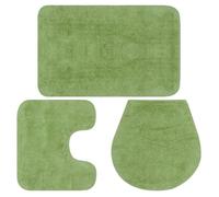vidaXL Jeu de tapis de salle de bain 3 pièces MPS Tissu Vert