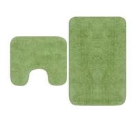 MPS Jeu de tapis de salle de bain 3 pcs Tissu Vert