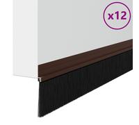 vidaXL Joints brosse de porte autocollants 12 pcs Marron 100 cm