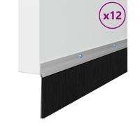 vidaXL Joints de brosse de porte à emboîter 12 pcs argent 100 cm