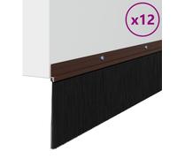 vidaXL Joints de brosse de porte à emboîter 12 pcs Marron 100 cm