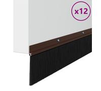 vidaXL Joints de brosse de porte à emboîter 12 pcs Marron 100 cm