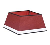vidaXL Jupe de Sapin de Noël Base d'arbre de Noël Décoration Ornement de Sapin de Noël Salon Salle de Séjour Intérieur Rouge et Blanc 48x48x25 cm