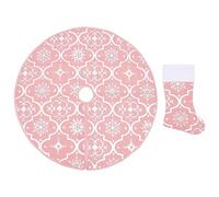 VidaXL Jupe de Sapin de Noël de Luxe - Tapis Chaussette Base d'Arbre - Décoration Intérieure Salon - Rose 122 cm Tissu