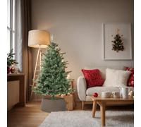 vidaXL Jupe de sapin de Noël marron Ø65x23 cm plastique