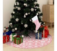 vidaXL Jupe de sapin de Noël rose 90 cm
