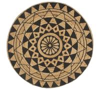 vidaXL Jute - Imprimé noir 150 cm