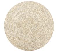 vidaXL Tapis Fait à la Main Jute Moquette Carpette Plancher Coussin de Sol Salon Chambre à Coucher Intérieur Salle de Séjour Maison Blanc et Naturel 120 cm
