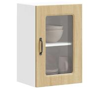 vidaXL Armoire murale de cuisine avec porte vitrée "Kalmar" en bois d'ingénierie chêne Sonoma 853530 Beige