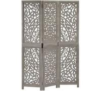 vidaXL Kamerscherm 3 panelen handgesneden 120x165 cm mangohout grijs285337 Gris G